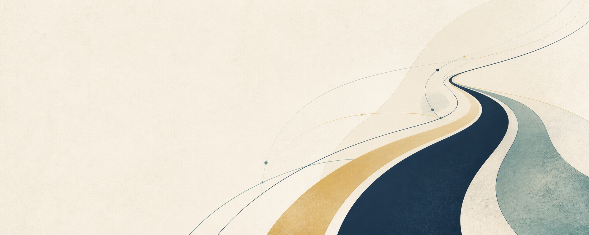 Abstracte illustratie van paden die samenkomen en vooruit bewegen